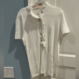 Tory Burch White shirt with Gold Buttons
